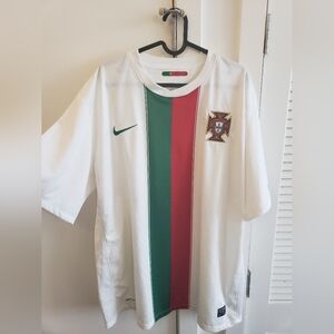 Nike Portugal Nike White Soccer Jersey with Green and Red Stripe Retro XXL Cr7